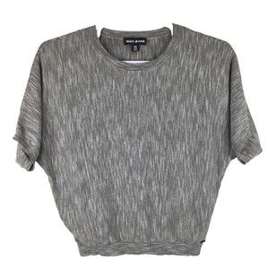 DKNY Jeans Womens Marled Sage Green Short Sleeve Round Neck Top Size Medium